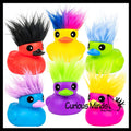 1 Jumbo Rubber Ducks With Colorful Hair - Rubber Duckies - C