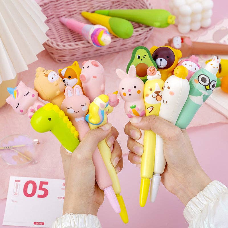 Squishy Stress Relief Gel Pen Slow Rising Squeeze Neutral Pen for Students & Office