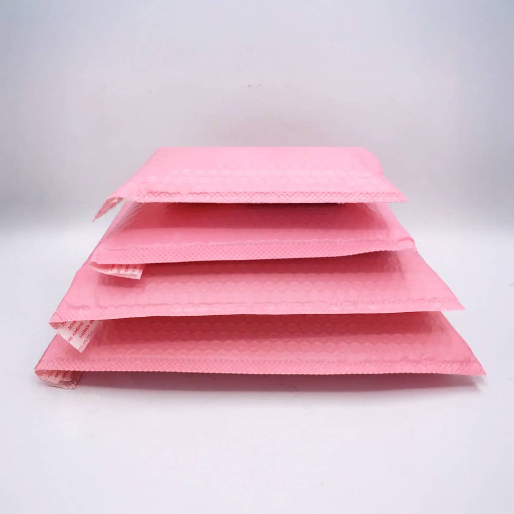 25pcs, 4 sizes Pink Self-seal Adhesive Padded Bubble Mailer