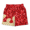 Red ice cream sprinkle kids boys summer shorts