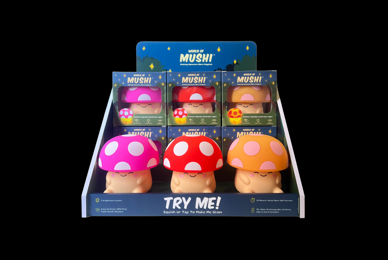 Mushi Ambient Mushroom Night Light - Squishy Silicone USB-C