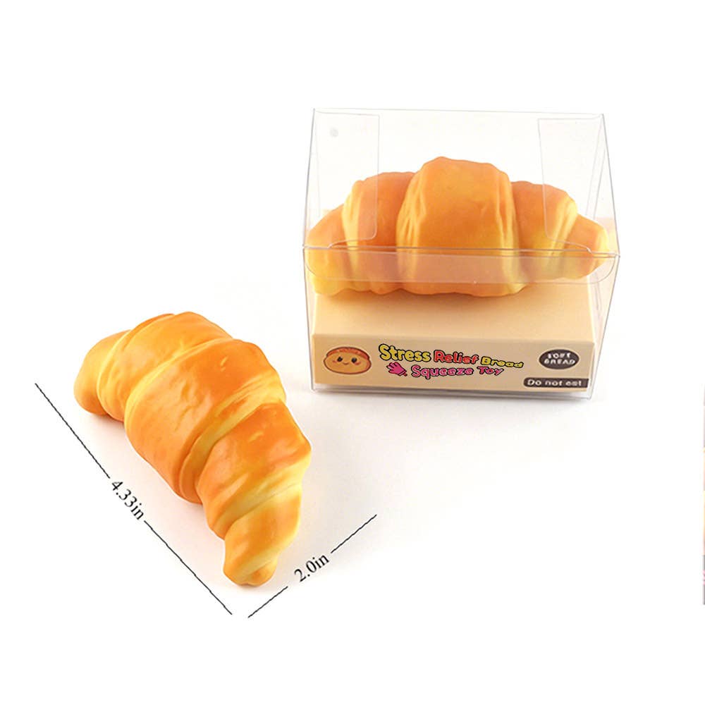 12PCS - Croissant Loaf Squeeze Squishy Stress Relief Toy