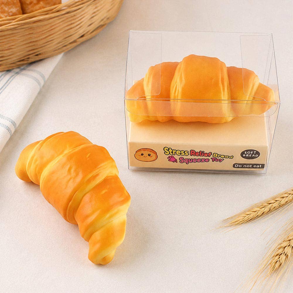 12PCS - Croissant Loaf Squeeze Squishy Stress Relief Toy
