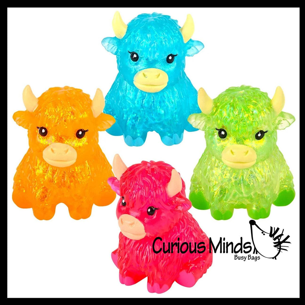Highland Cow Shaped Ball - Thick Glue/Gel Syrup Molasses Stretch Ball Maltose- Ultra Squishy and Moldable Slow Rise Relaxing Sensory Fidget Stress Toy
