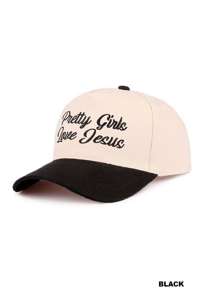Pretty Girls Love Jesus Two Tone Cotton Hat SI-29249