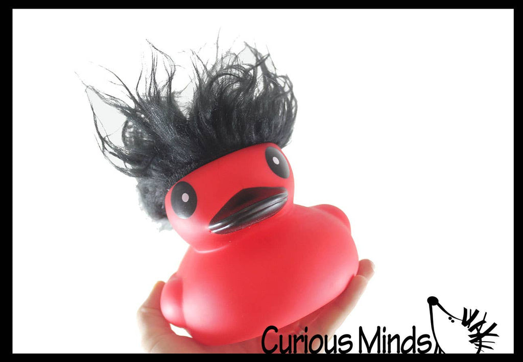 1 Jumbo Rubber Ducks With Colorful Hair - Rubber Duckies - C