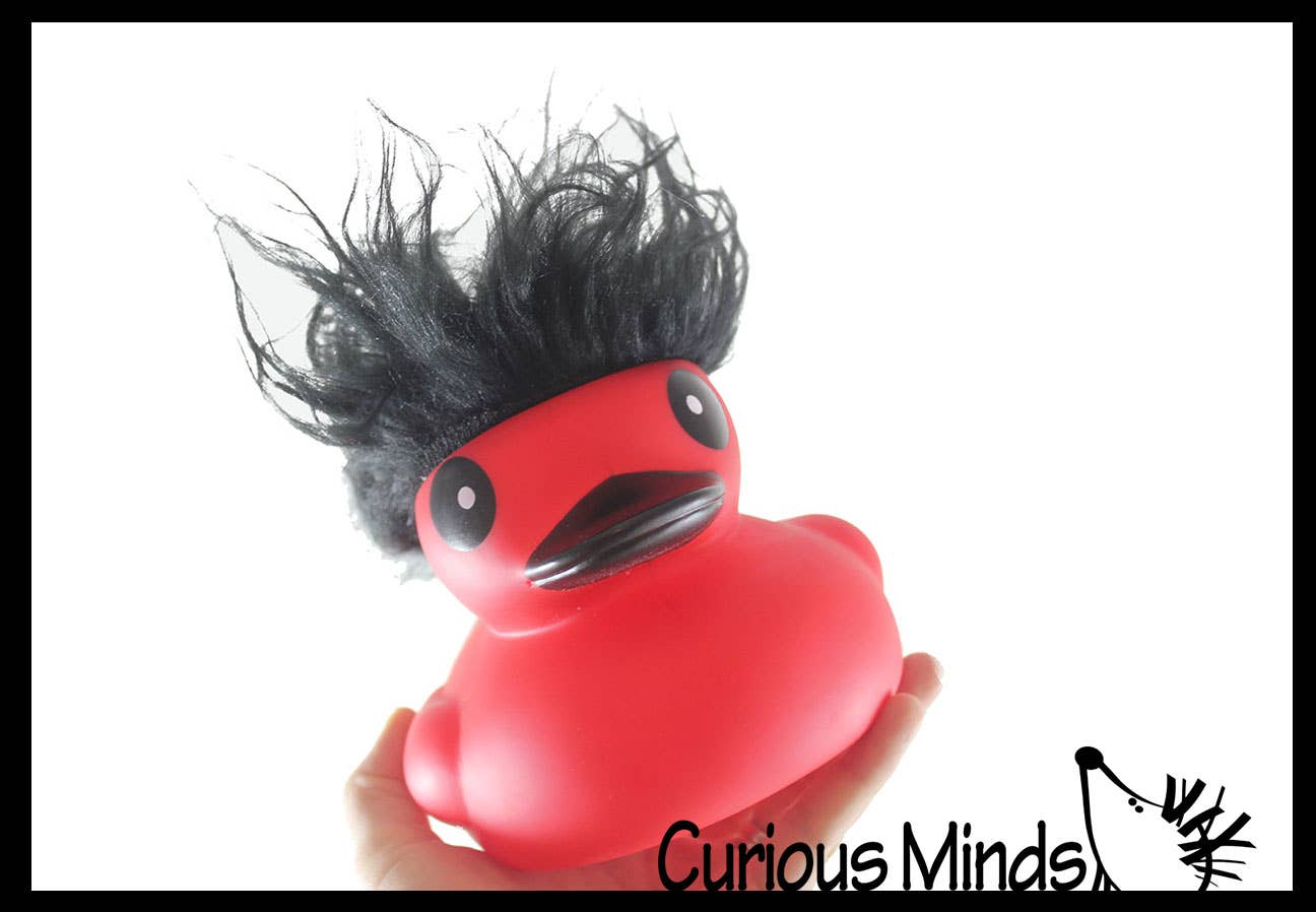 1 Jumbo Rubber Ducks With Colorful Hair - Rubber Duckies - C