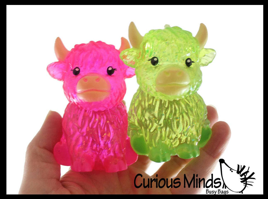Highland Cow Shaped Ball - Thick Glue/Gel Syrup Molasses Stretch Ball Maltose- Ultra Squishy and Moldable Slow Rise Relaxing Sensory Fidget Stress Toy