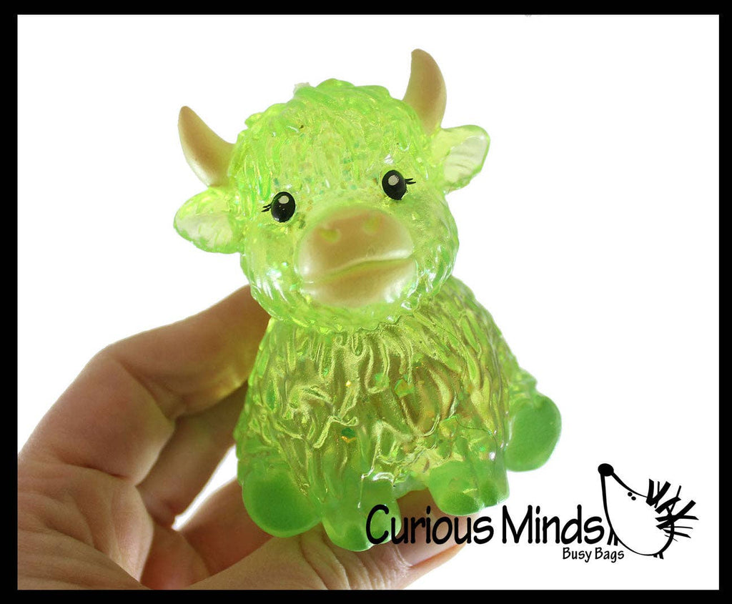 Highland Cow Shaped Ball - Thick Glue/Gel Syrup Molasses Stretch Ball Maltose- Ultra Squishy and Moldable Slow Rise Relaxing Sensory Fidget Stress Toy
