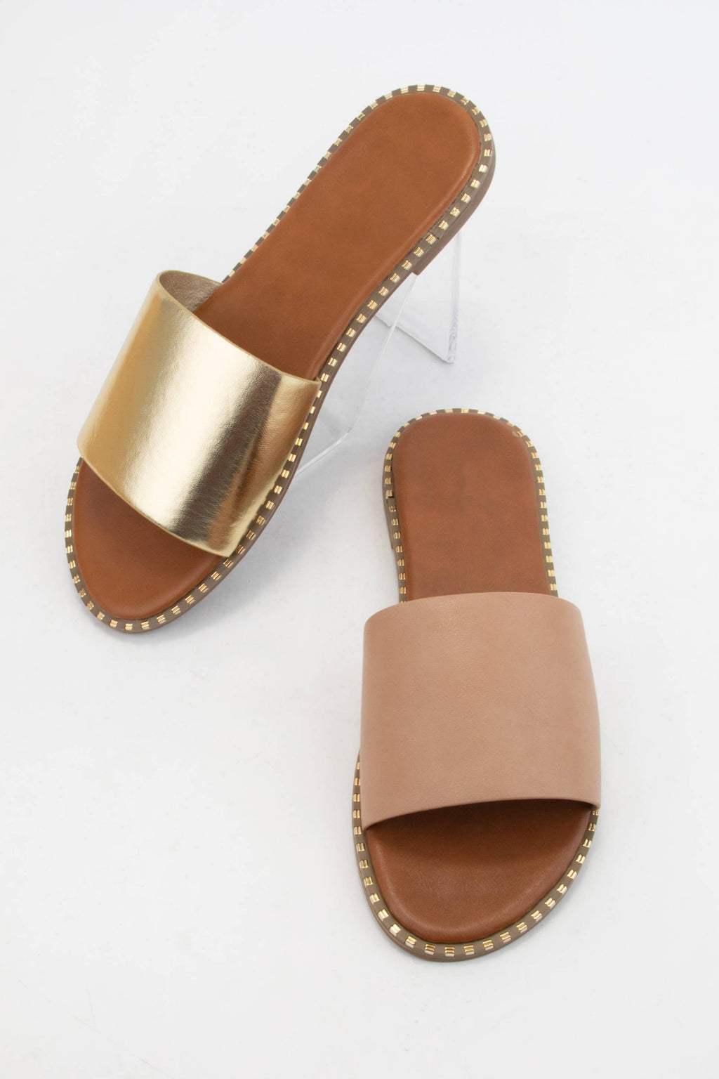 MICAH-1 METAL TIP EMBELLISHED OUTSOLE SLIDE SANDAL
