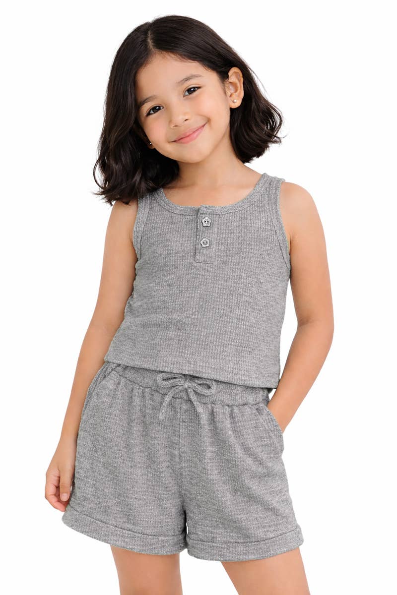 TKSS-D24-3335T Toddler's 2 pc Waffle Knit Short Set