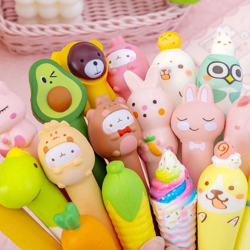 Squishy Stress Relief Gel Pen Slow Rising Squeeze Neutral Pen for Students & Office