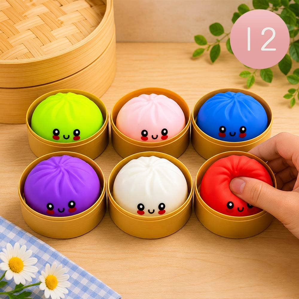 12PCS - Rainbow Squishy Mystery Dumpling Stress Relief Squeeze Toy