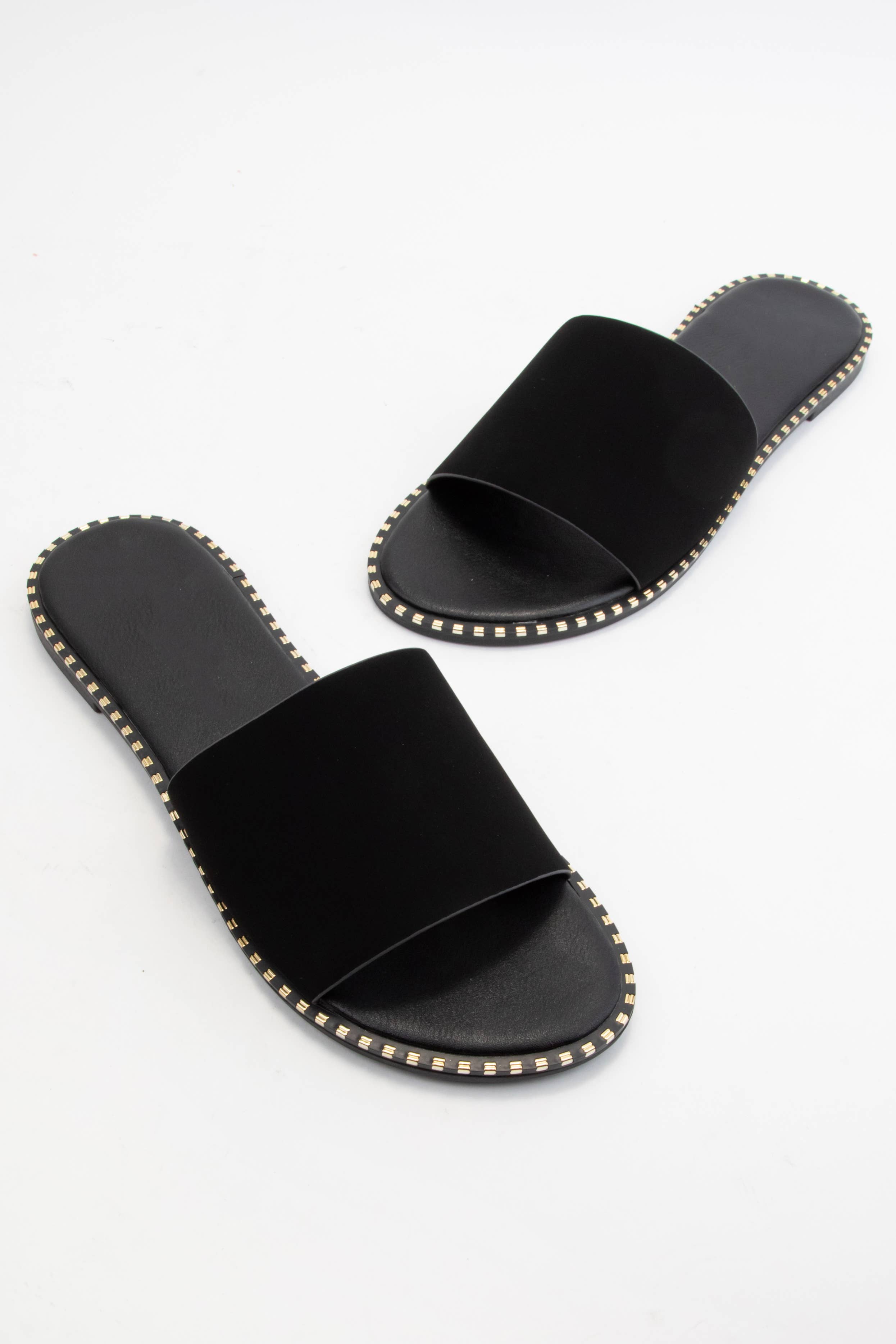 MICAH-1 METAL TIP EMBELLISHED OUTSOLE SLIDE SANDAL