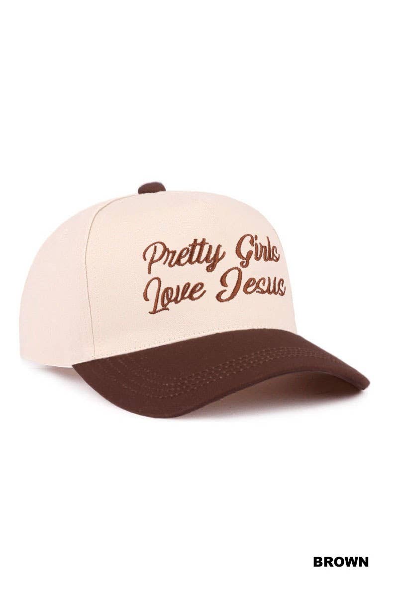 Pretty Girls Love Jesus Two Tone Cotton Hat SI-29249