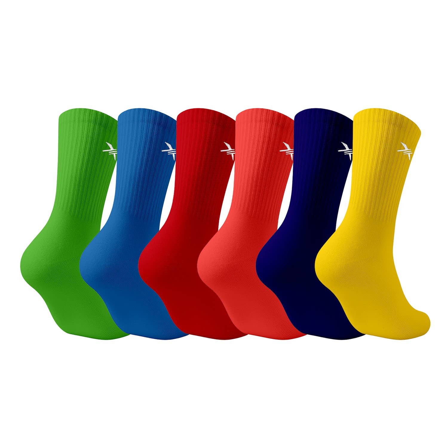 6-Pairs: DRI-TECH EVERYDAY WEAR CREW LENGTH SOCKS - BRIGHT