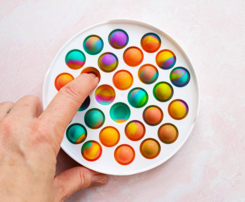 Pop Fidget White Round 28 Button Popping Toy