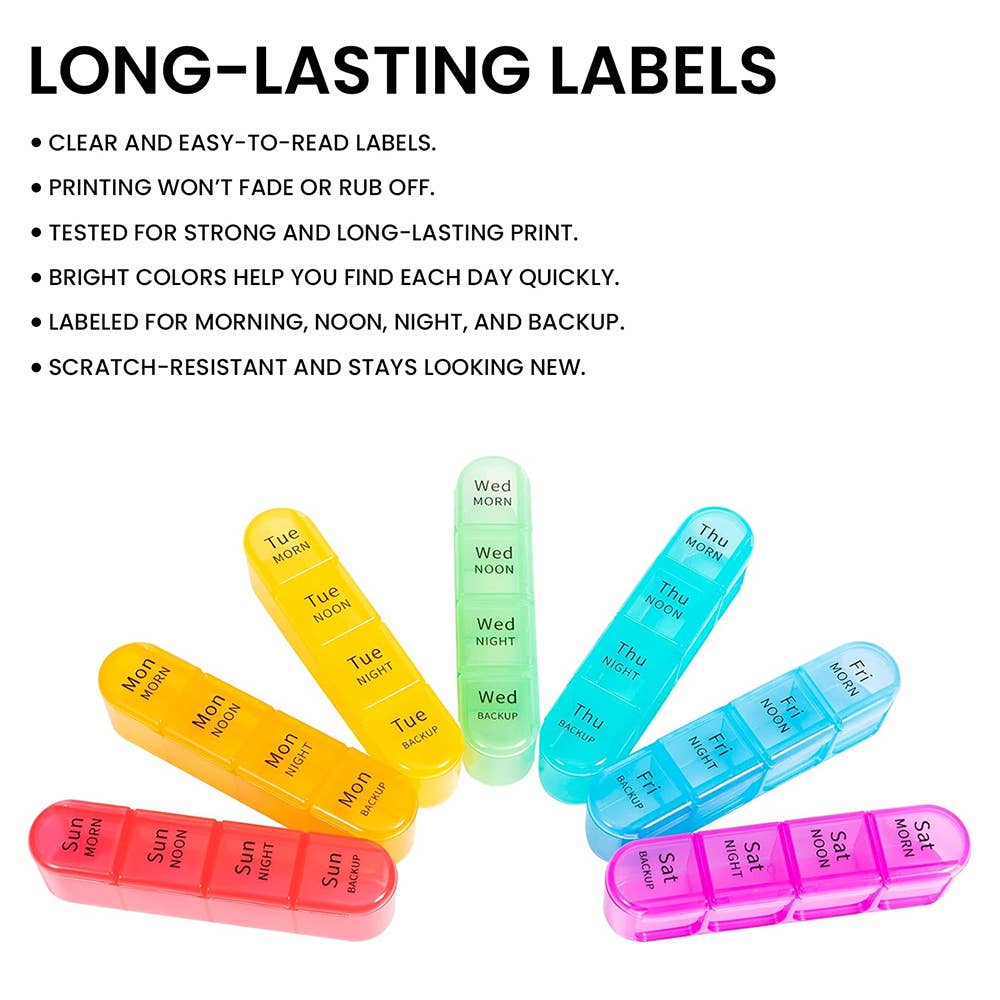Large Weekly Pill Organizer–7Day/4Times Daily Removable Case