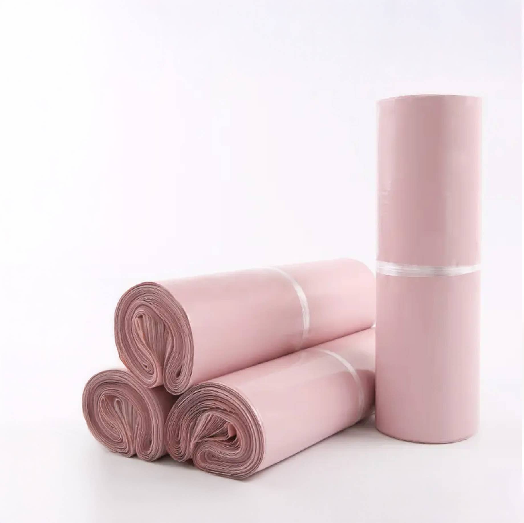 100pcs, 4 sizes Light Soft Pink Poly Mailer Shipping Bag