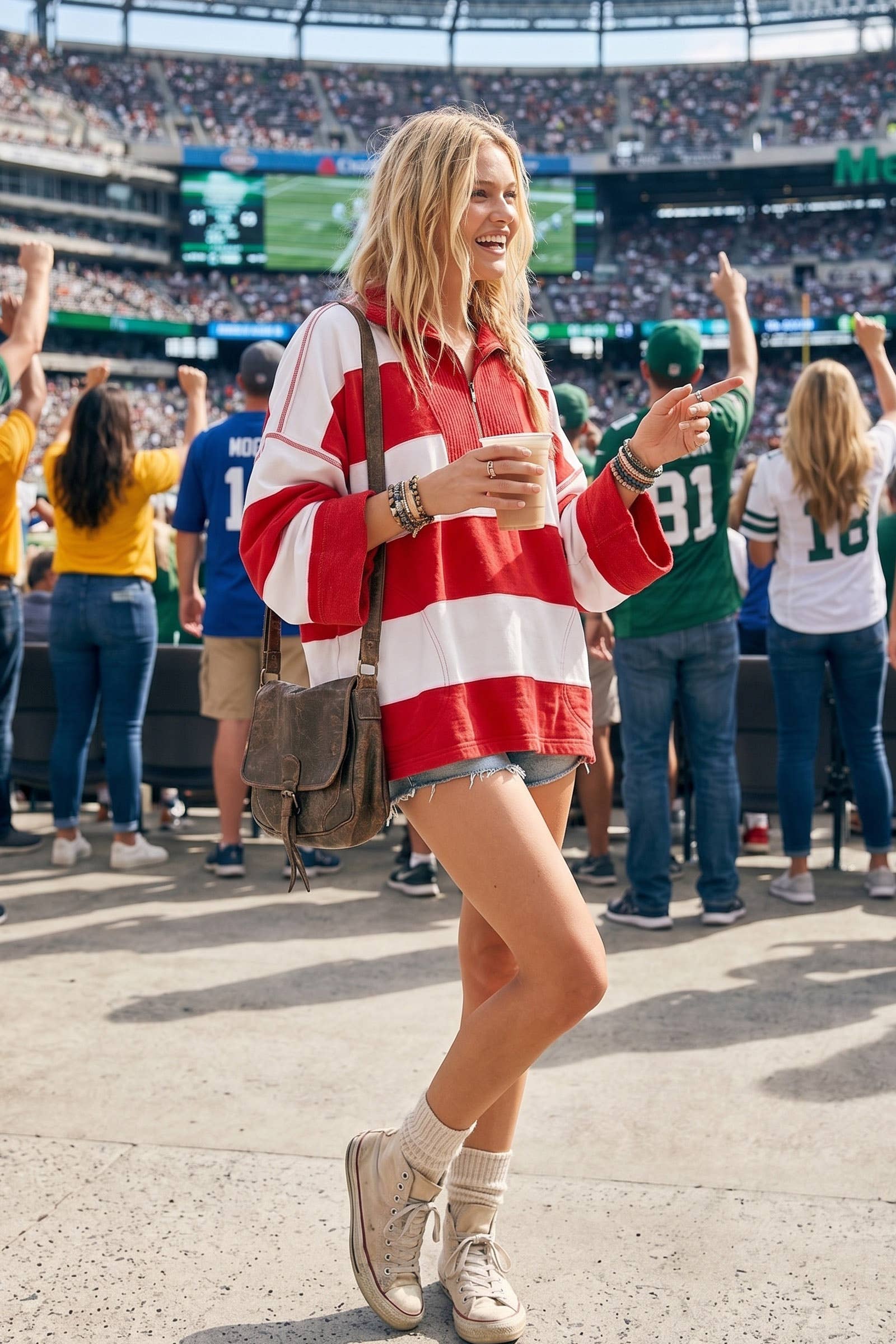 Varsity Stripe Zip Pullover