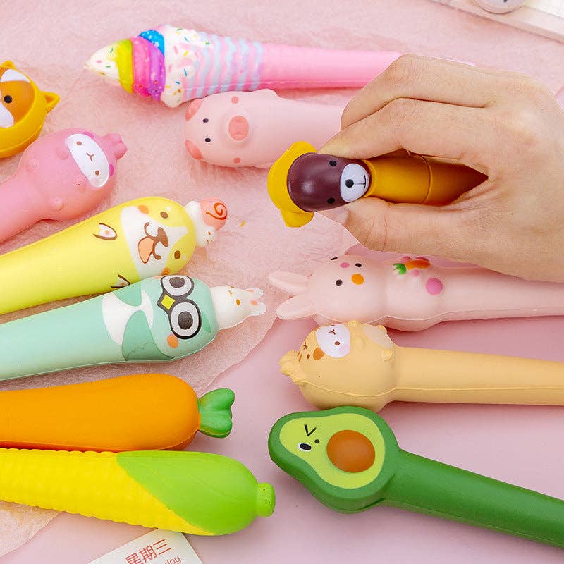 Squishy Stress Relief Gel Pen Slow Rising Squeeze Neutral Pen for Students & Office