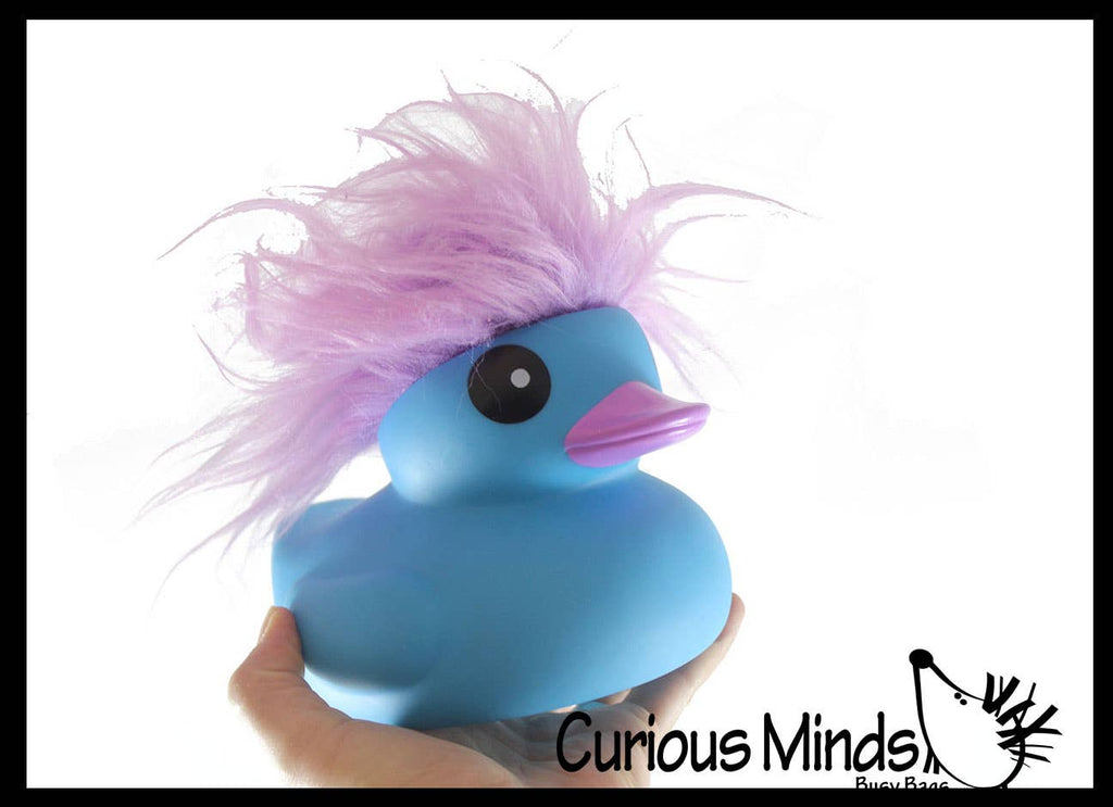1 Jumbo Rubber Ducks With Colorful Hair - Rubber Duckies - C