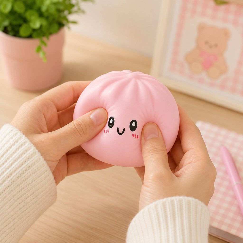 Glitter Squishy Dumpling with Orbs – Steamer Box Display