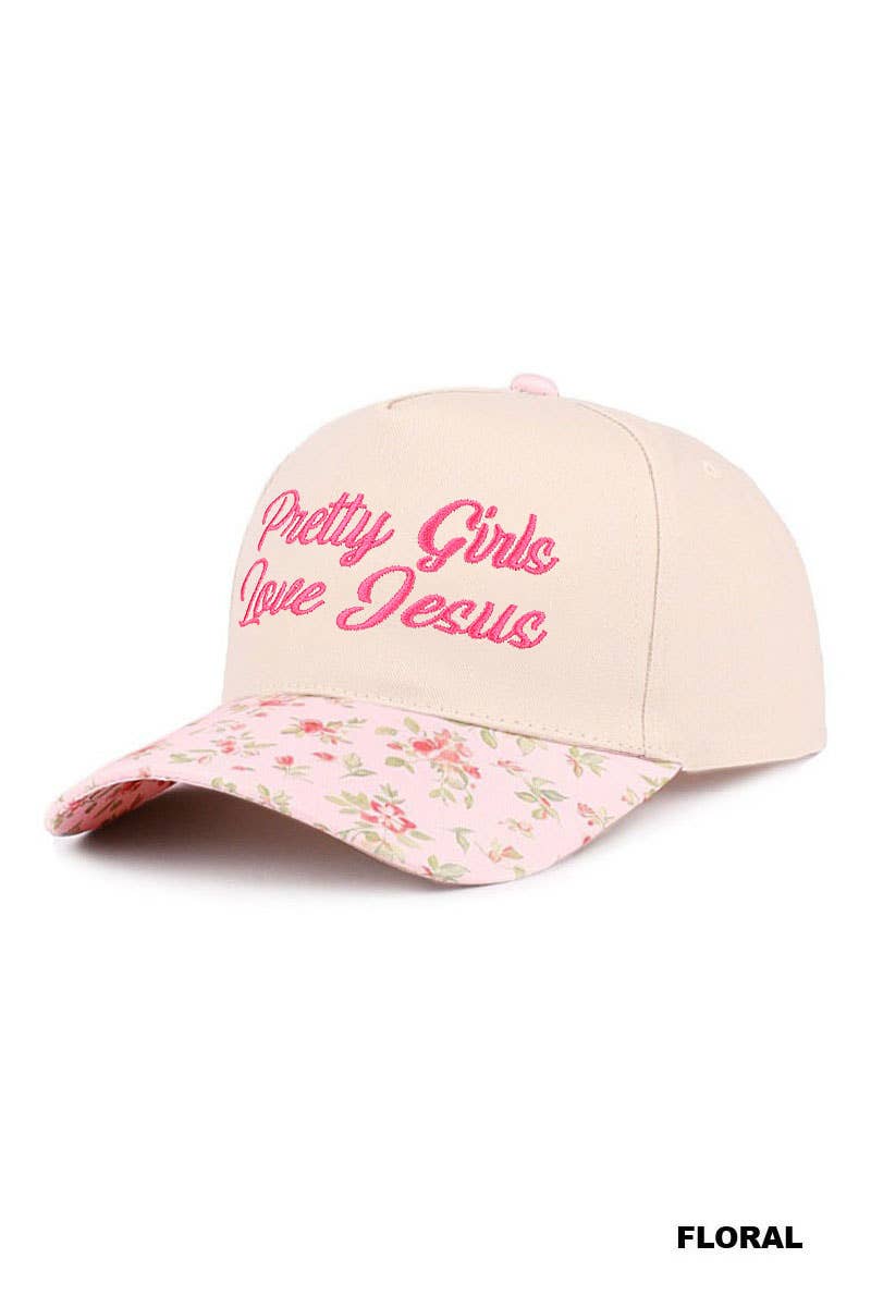 Pretty Girls Love Jesus Two Tone Cotton Hat SI-29249