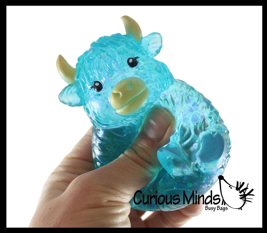 Highland Cow Shaped Ball - Thick Glue/Gel Syrup Molasses Stretch Ball Maltose- Ultra Squishy and Moldable Slow Rise Relaxing Sensory Fidget Stress Toy