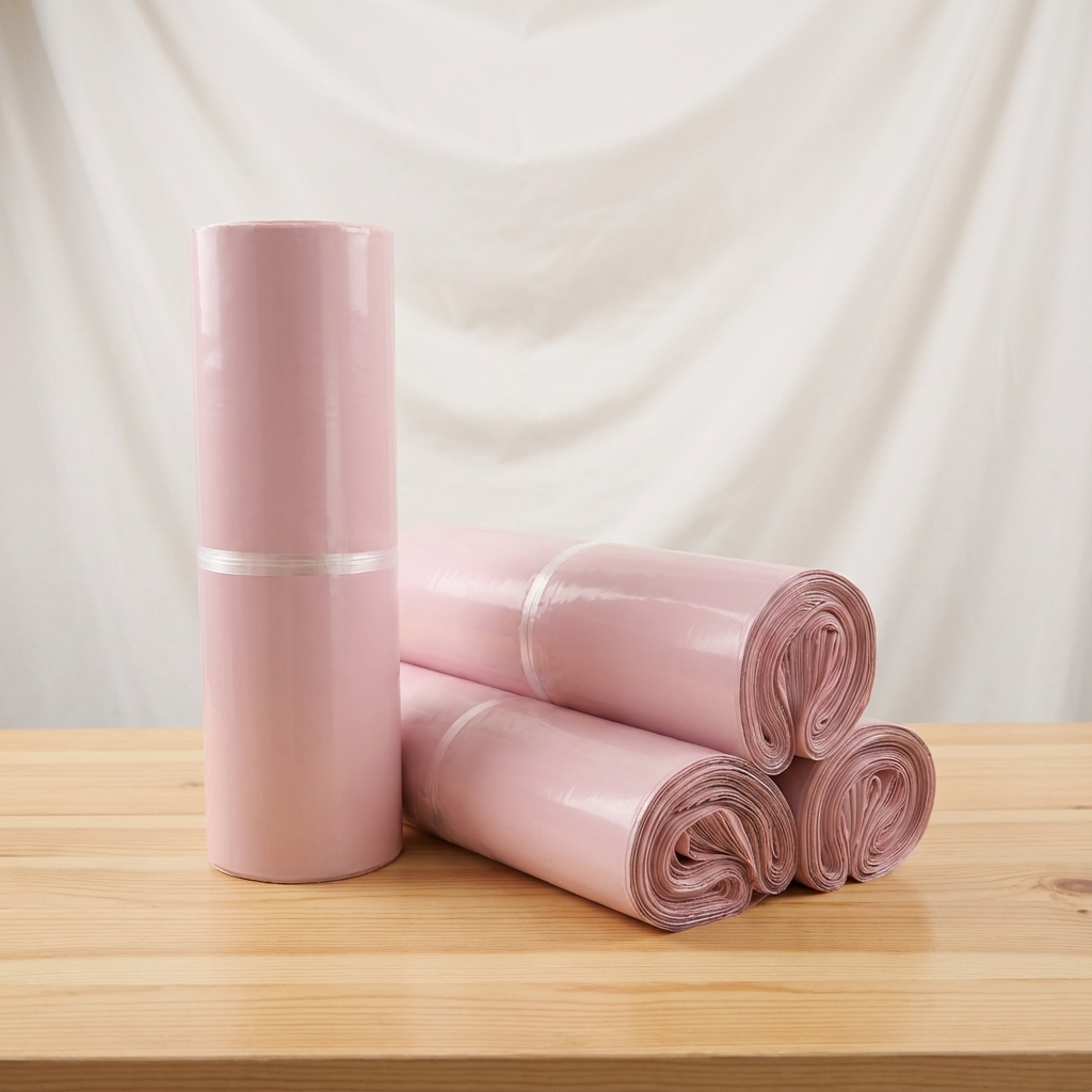 100pcs, 4 sizes Light Soft Pink Poly Mailer Shipping Bag