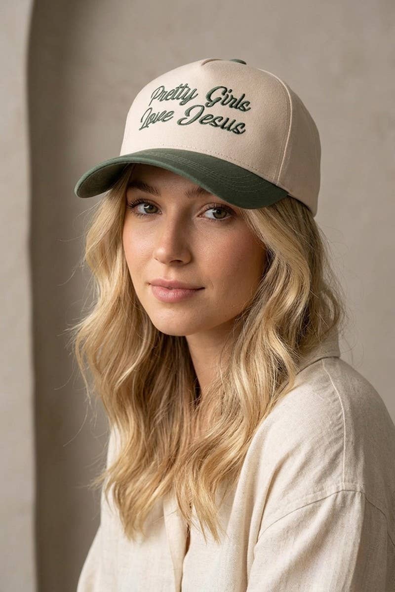 Pretty Girls Love Jesus Two Tone Cotton Hat SI-29249