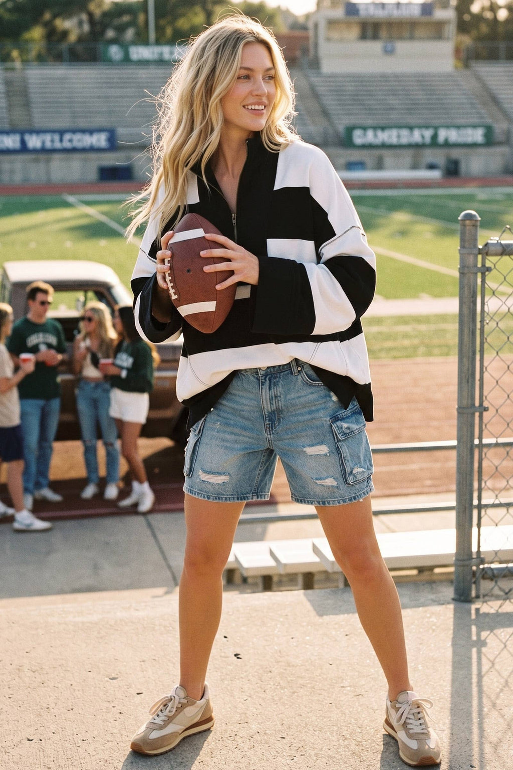 Varsity Stripe Zip Pullover