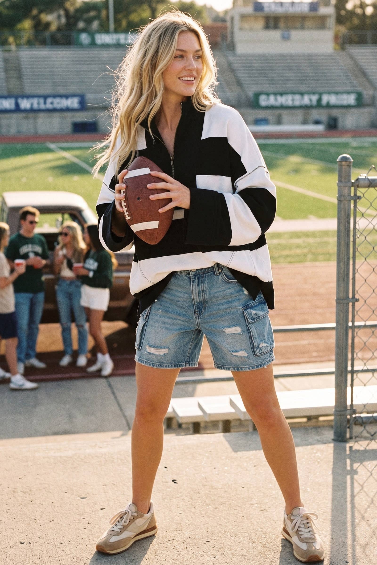 Varsity Stripe Zip Pullover