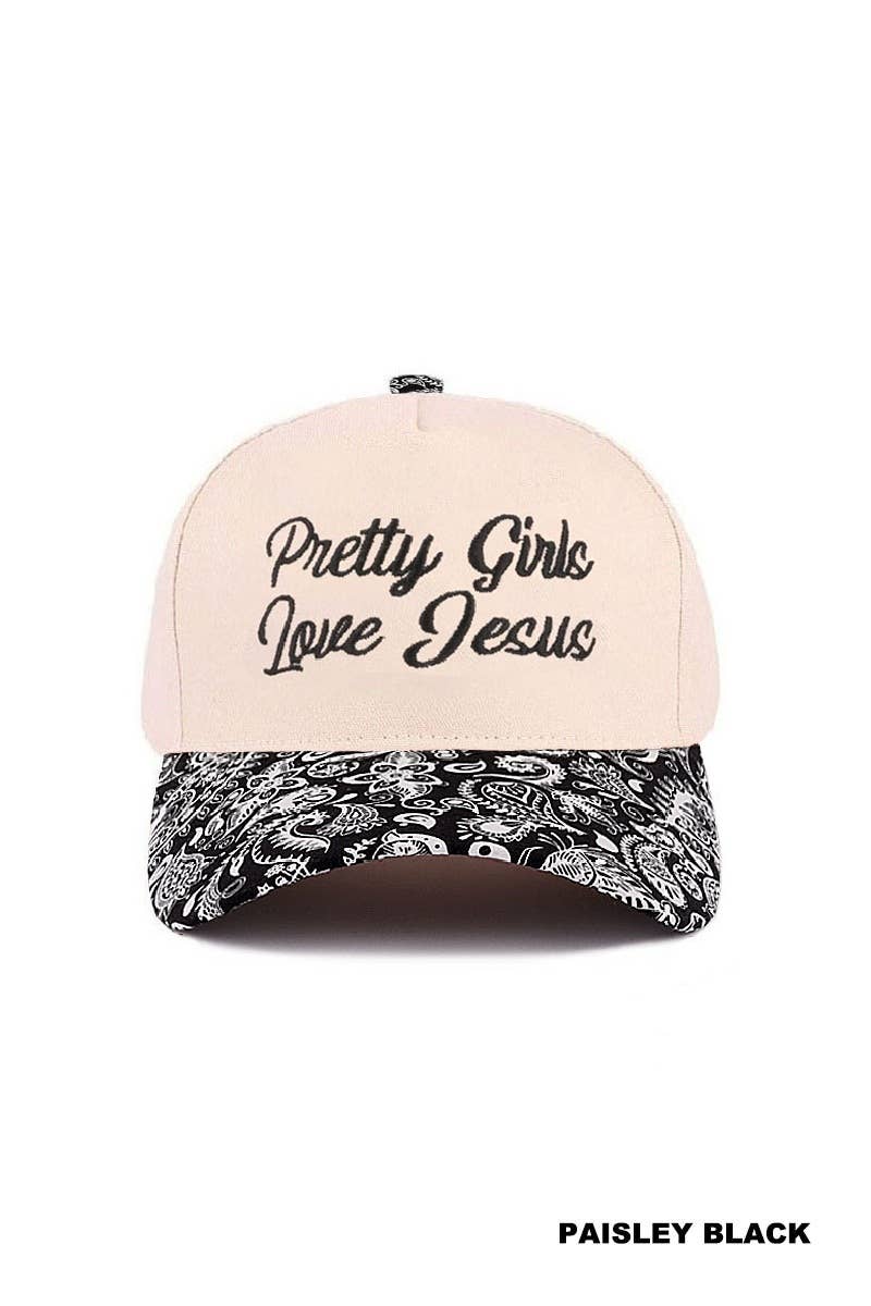 Pretty Girls Love Jesus Two Tone Cotton Hat SI-29249