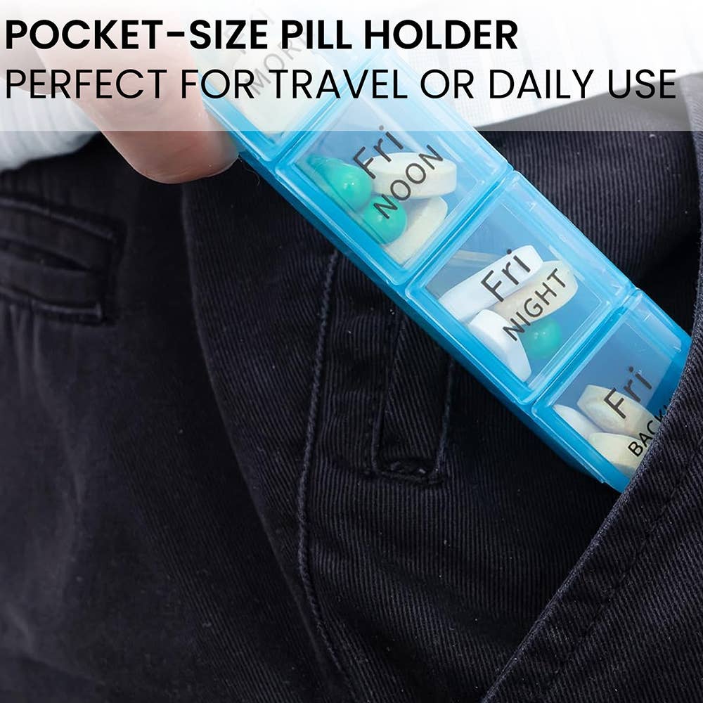 Large Weekly Pill Organizer–7Day/4Times Daily Removable Case