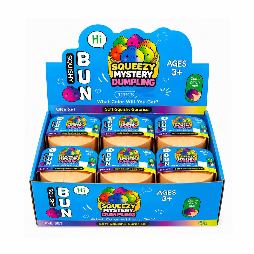 Glitter Squishy Dumpling with Orbs – Steamer Box Display
