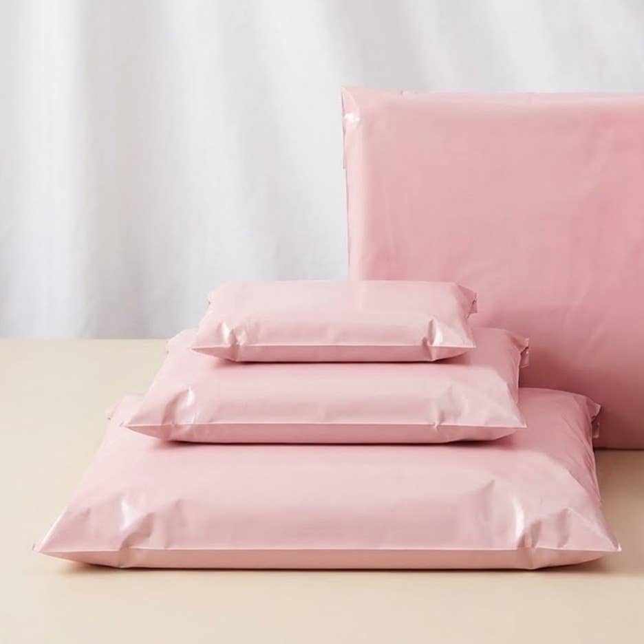100pcs, 4 sizes Light Soft Pink Poly Mailer Shipping Bag