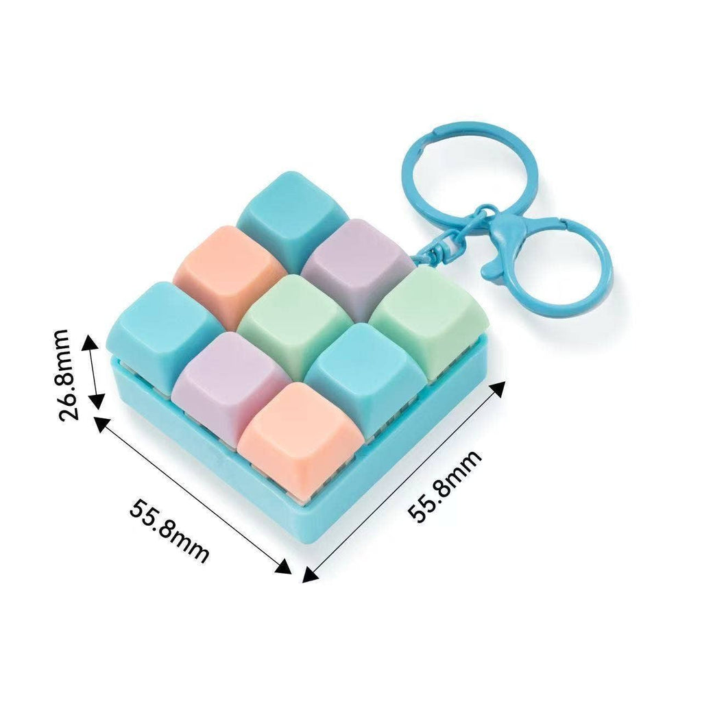 Finger Press Button Cube Squishy Keyboard Keychain Stress Relief Toy