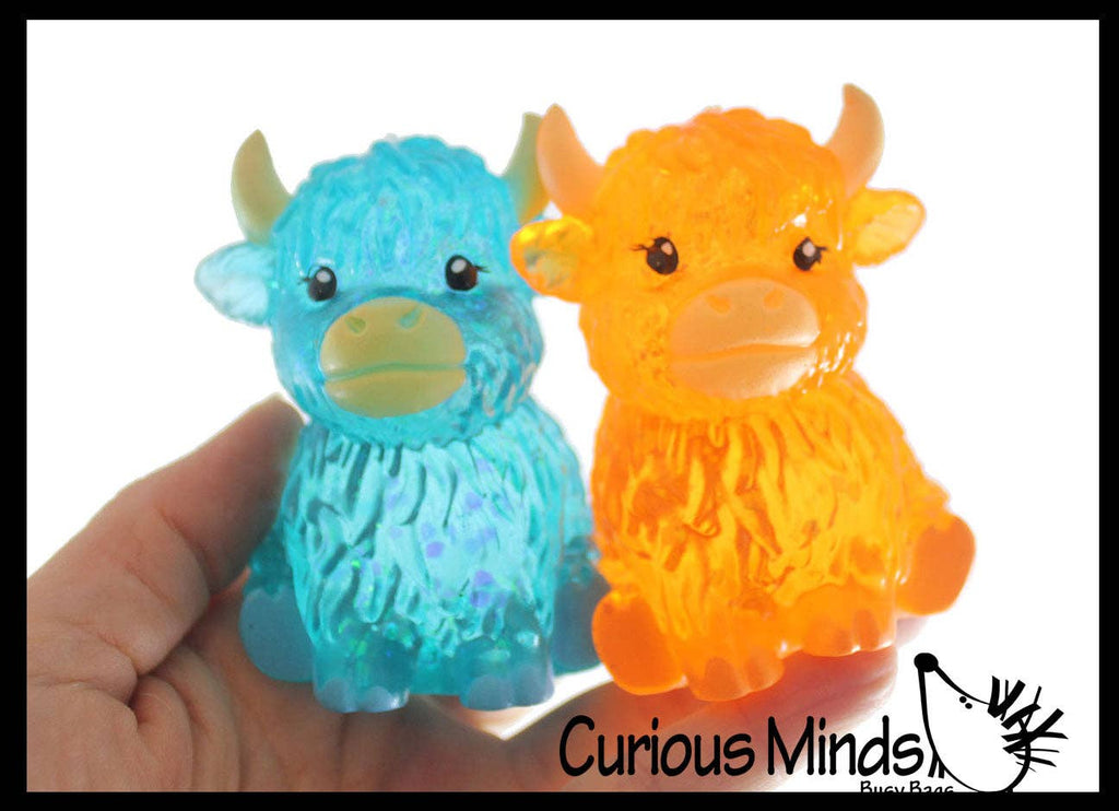 Highland Cow Shaped Ball - Thick Glue/Gel Syrup Molasses Stretch Ball Maltose- Ultra Squishy and Moldable Slow Rise Relaxing Sensory Fidget Stress Toy