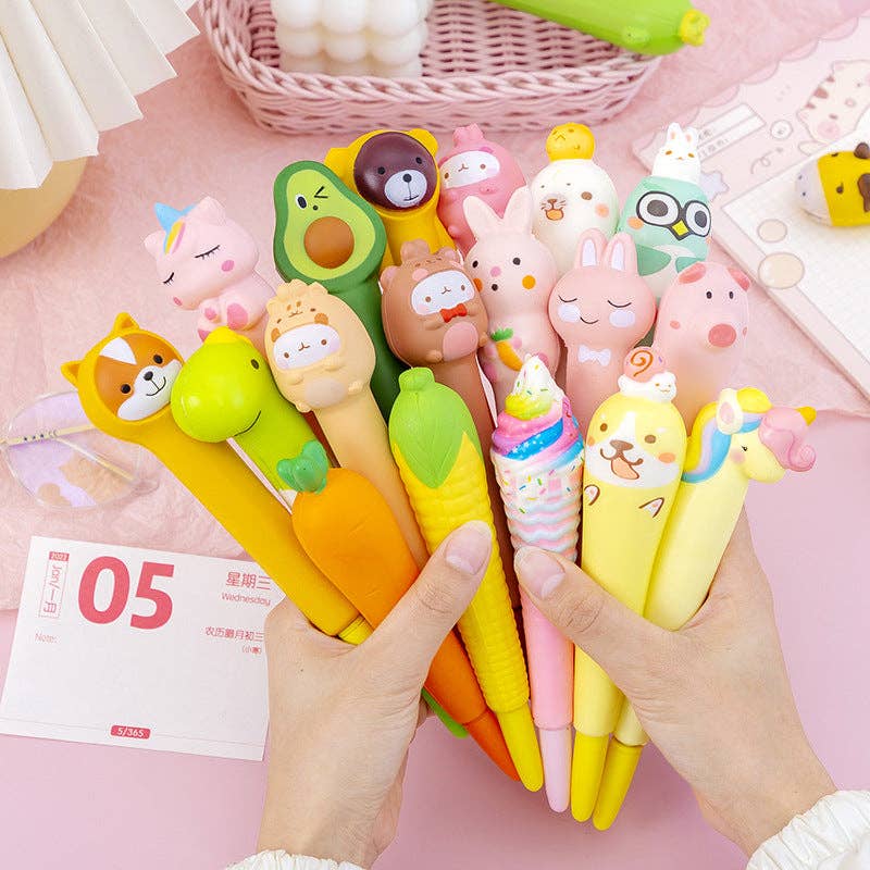 Squishy Stress Relief Gel Pen Slow Rising Squeeze Neutral Pen for Students & Office