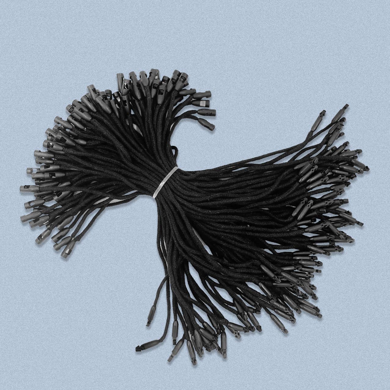 200pc, 8" Reusable Black Natural Cotton String Tag Fasteners