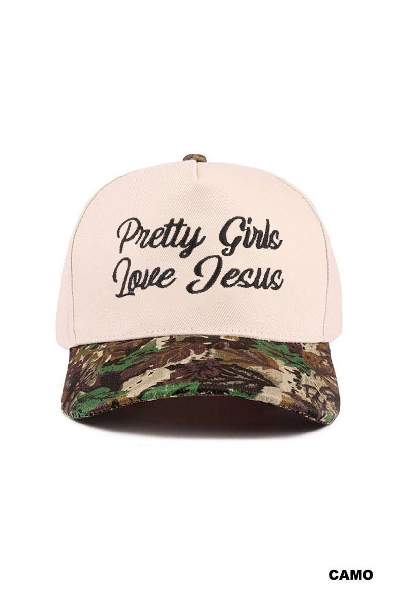 Pretty Girls Love Jesus Two Tone Cotton Hat SI-29249