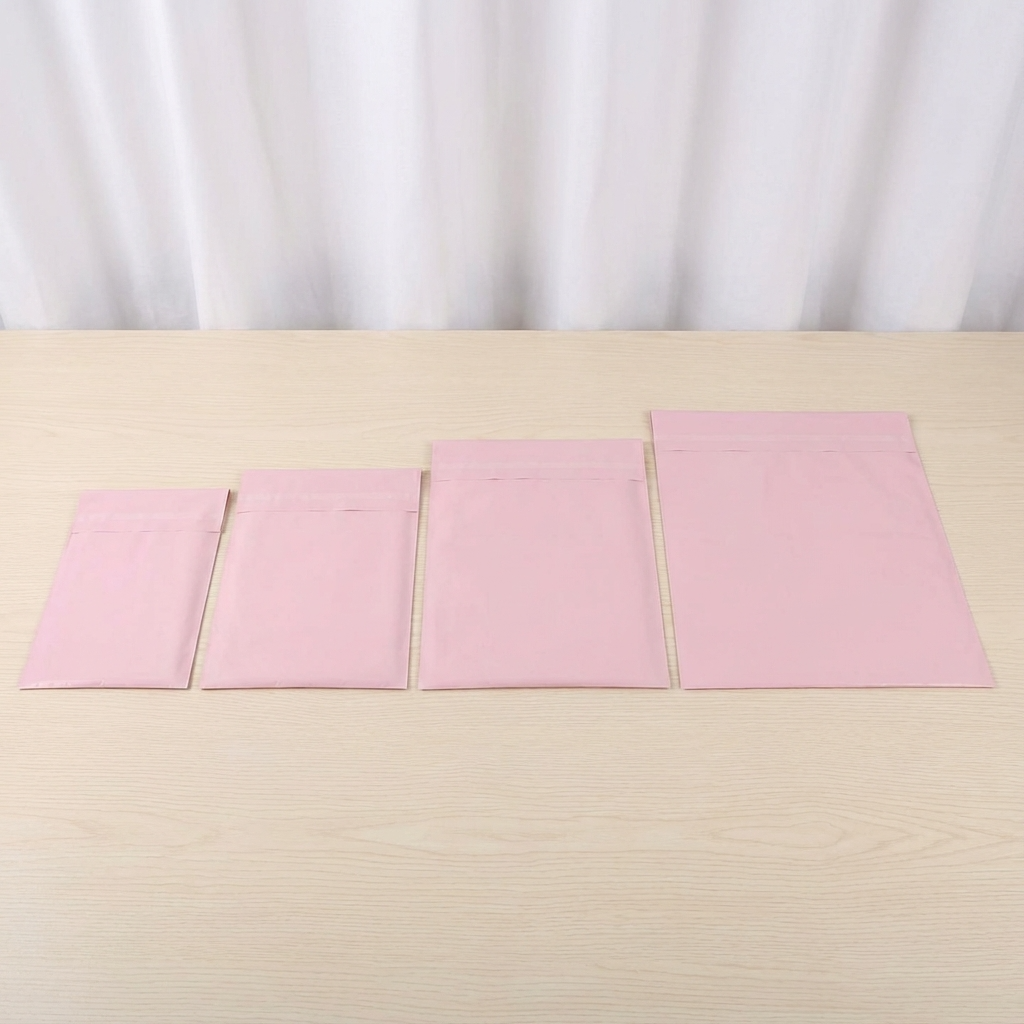 100pcs, 4 sizes Light Soft Pink Poly Mailer Shipping Bag