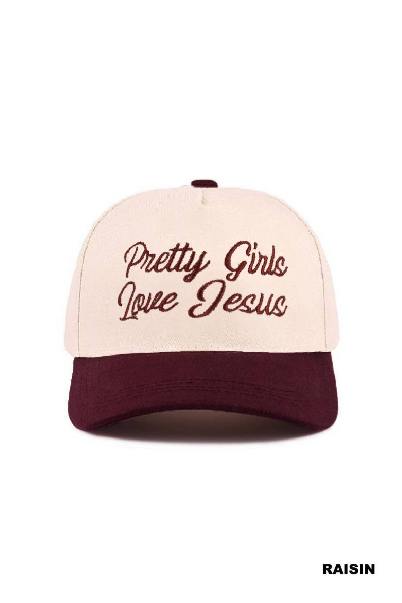 Pretty Girls Love Jesus Two Tone Cotton Hat SI-29249