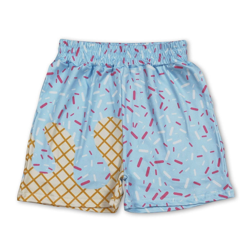 Red ice cream sprinkle kids boys summer shorts