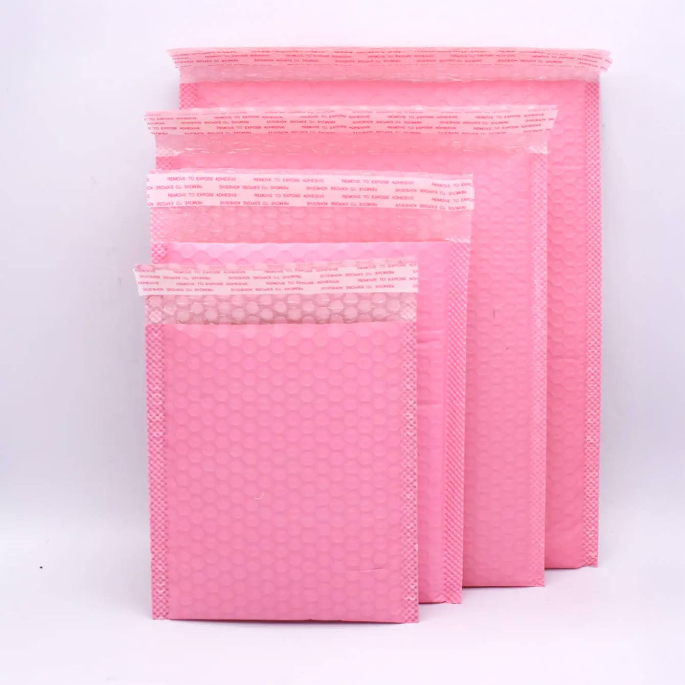 25pcs, 4 sizes Pink Self-seal Adhesive Padded Bubble Mailer