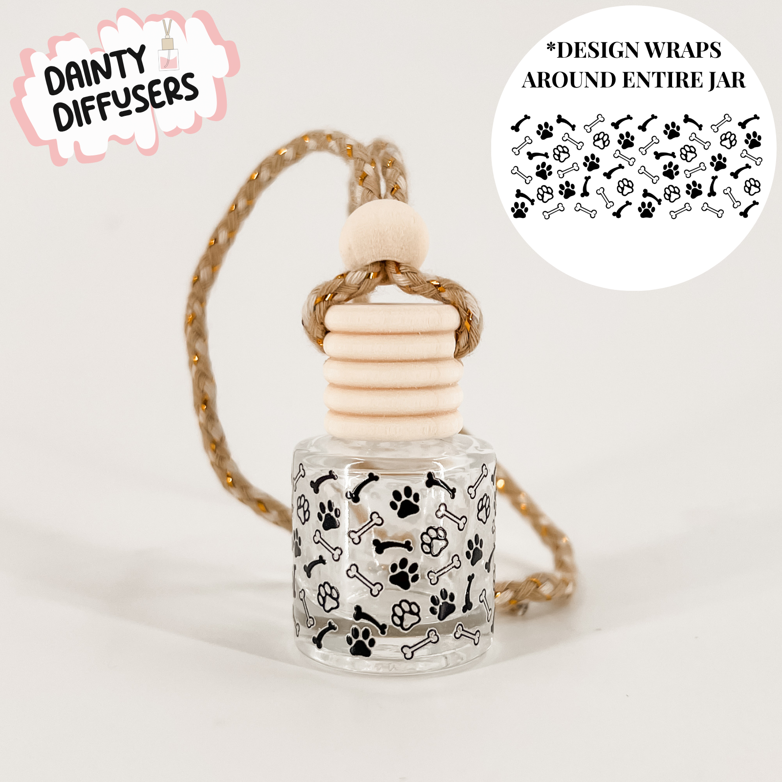 Paw Prints Wrap-Around Car Diffuser